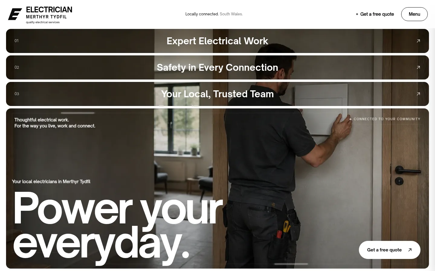 Electrician Merthyr Tydfil website