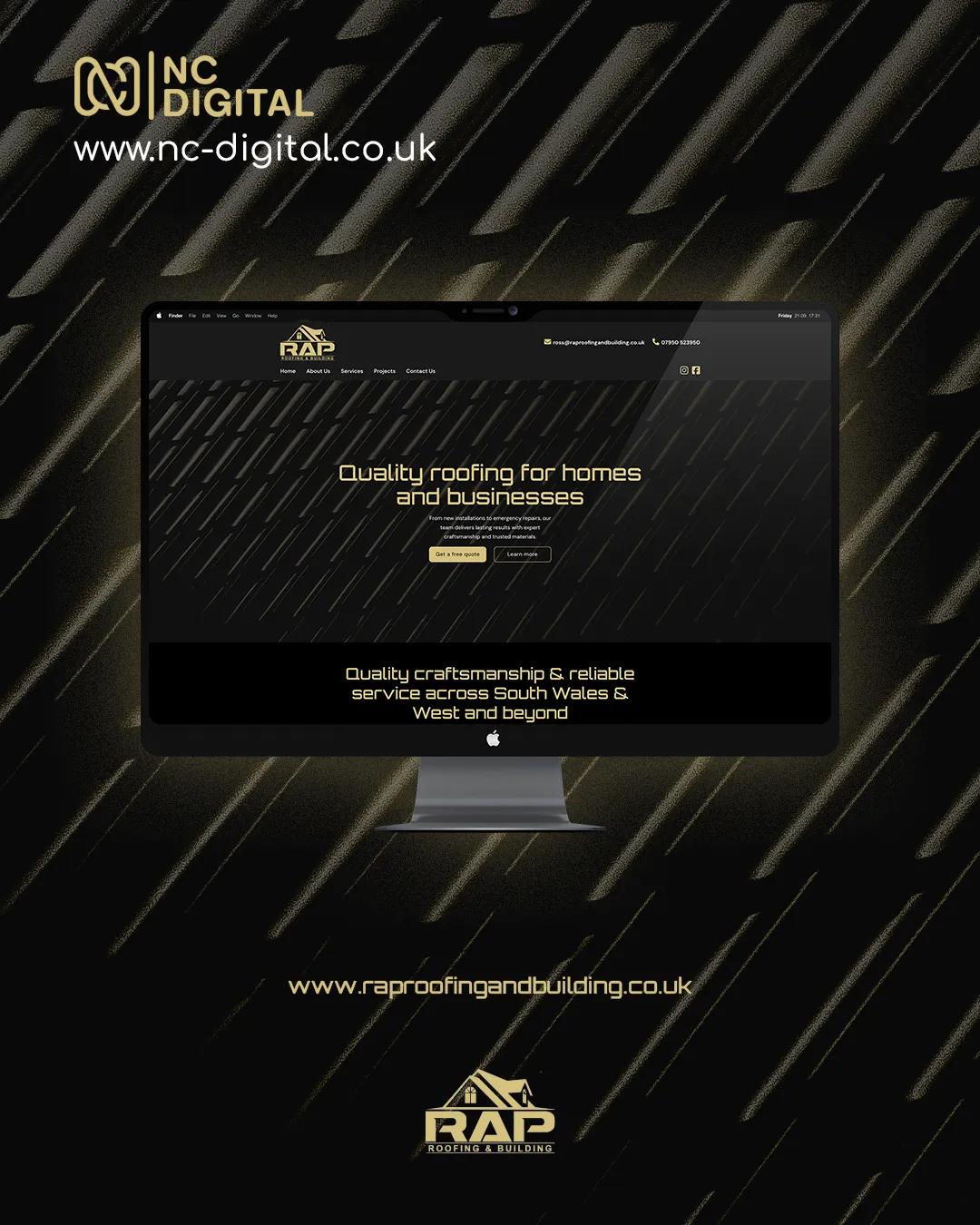 RAP Roofing and Building website